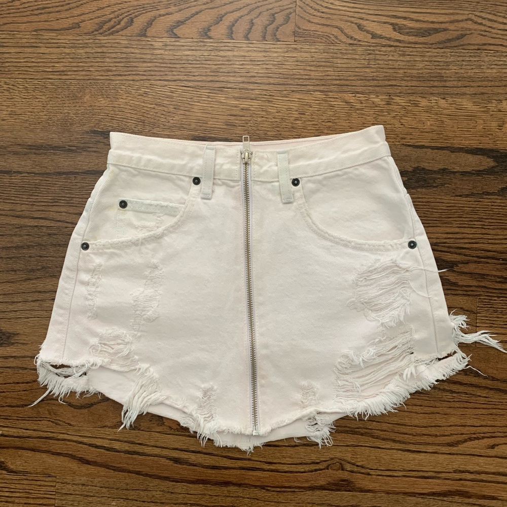 Carmar denim zip up skirt